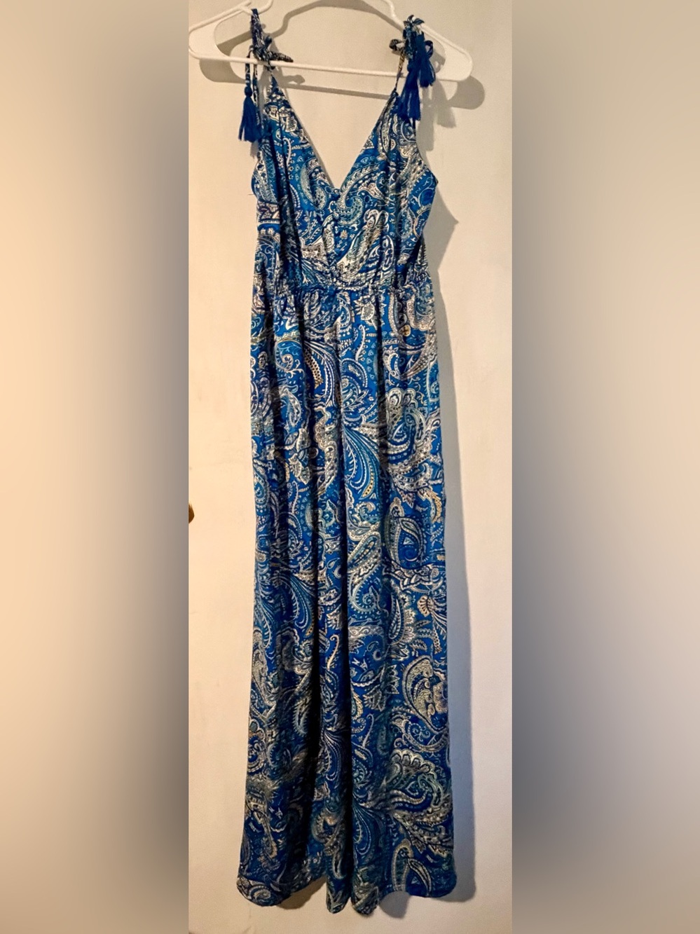 Blue Paisley Print Jumpsuit